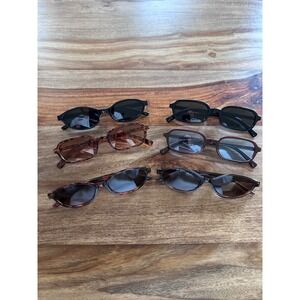 Lot of 6 Womens Fashion Sunglasses Tortoise Black Oval Rectangular  Bundle